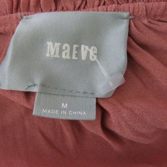 Anthropologie Maeve Liesel Cold Shoulder Ruffle Blouse M Dusty Rose Boho Shirt - Picture 8 of 9